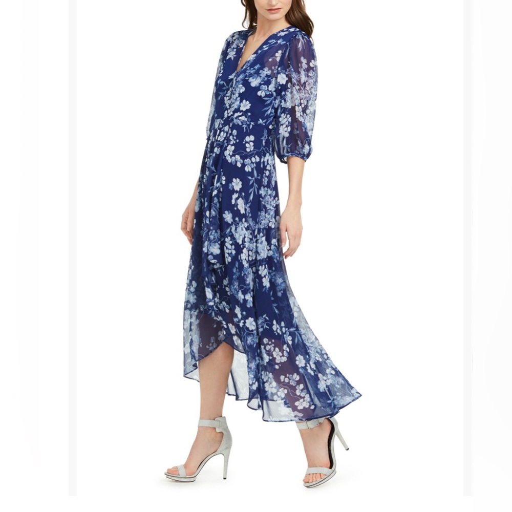 Calvin Klein Navy Floral High Low Dress